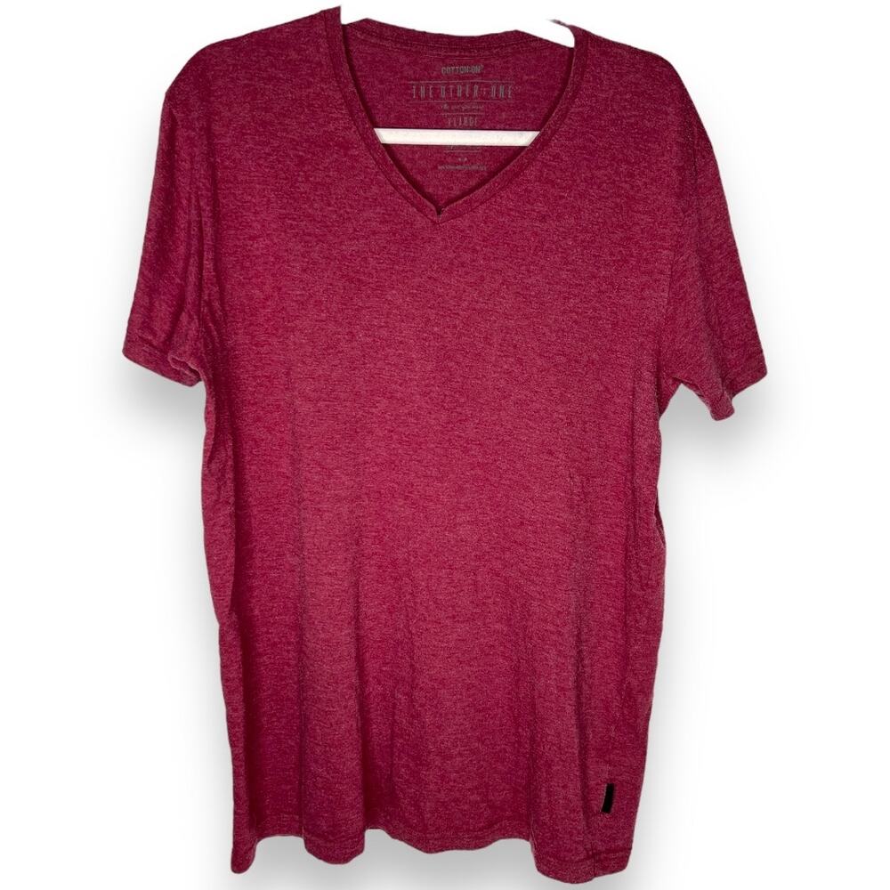 Men's Cotton On The Other One Maroon V Neck Tee Shirt Extra Large